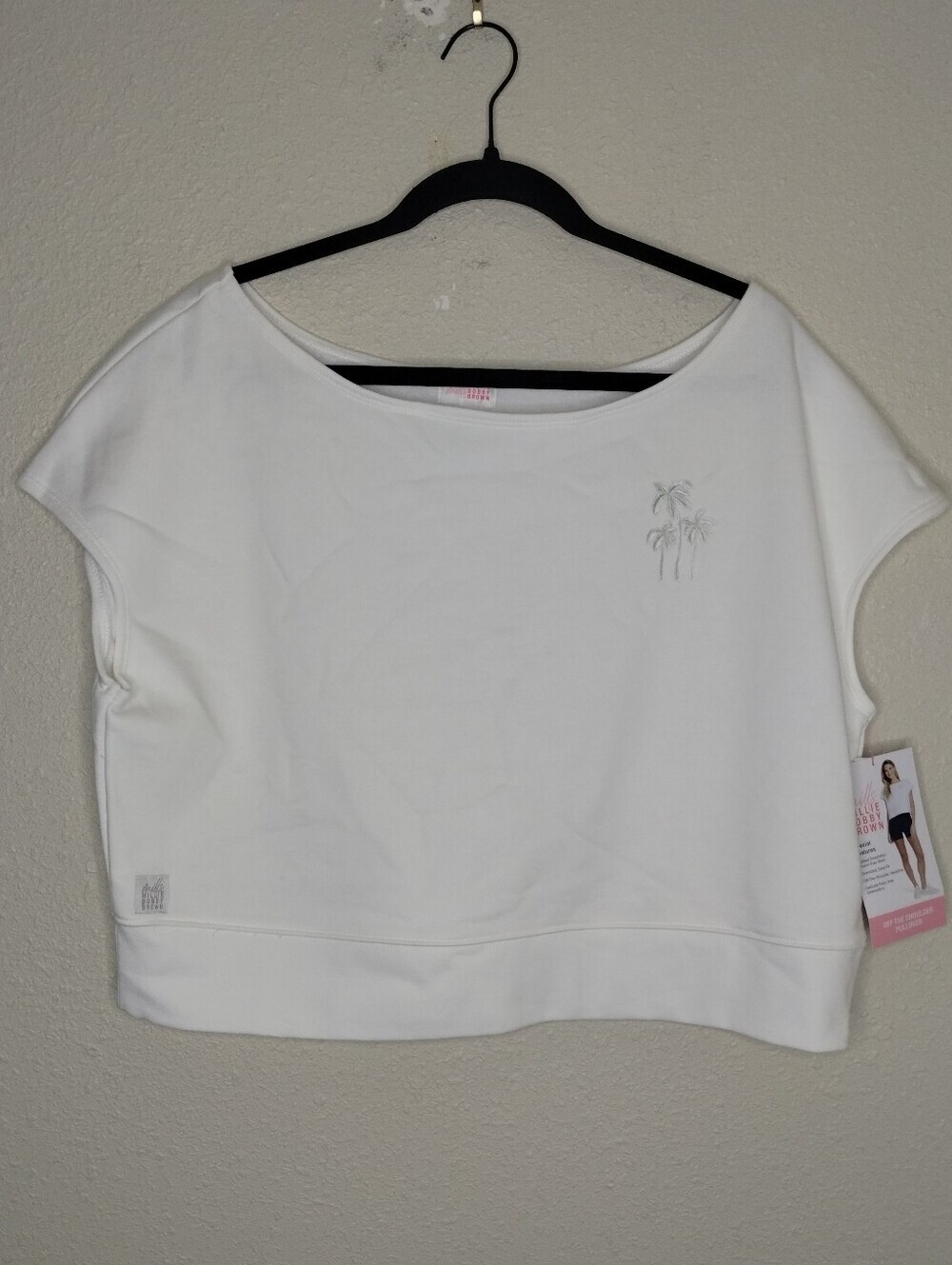 Mills by Millie Bobby Brown Off The Shoulder Pullover in White Size XL